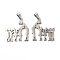 Non-Tarnish Mother's Day/Teachers' Day 201 Stainless Steel Pendants, Mother with Son & Daughter/Teacher with Students Charms, Stainless Steel Color, 26.5x25.5x1.4mm, Hole: 6.5x3.3mm