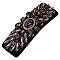 Cloth & Alloy & Glass Rhinestone Snap Hair Clips, Hair Accessories for Women & Girls, Tanzanite, 90x30mm