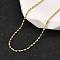 1.5MM Brass Oval Link Chain Necklaces, Lead Free & Cadmium Free, Long-Lasting Plated, Rack Plating, Real 18K Gold Plated, 17.83 inch(45.3cm)