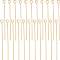 Brass Eye Pins, for Jewelry Making, Real 18K Gold Plated, 21 Gauge, 40x0.7mm, Hole: 1.5mm, about 100pcs