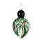 Handmade Silver Foil Lampwork Big Pendants, with Gold Sand, Crab Legs, Green, 58~60x27~30x12~13mm, Hole: 6.5~7x6~6.5mm