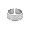 Non-Tarnish 304 Stainless Steel Grooved Wide Band Open Cuff Ring for Women, Stainless Steel Color, US Size 9 1/2(19.3mm)