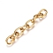 201 Stainless Steel Chain Extender, Cable Chain, Golden, 49~50.5mm, Link: 6mm wide, 8~9mm long, 1.3mm thick, Inner Size: 6x3mm