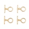 Brass Toggle Clasps, with Jump Rings, Nickel Free, Ring, Real 18K Gold Plated, Ring: 17x14x2.5mm, Hole: 1.6mm, Bar: 22.5x2.5mm, Hole: 1.6mm, Jump Ring: 5x0.8mm.