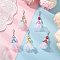 Angel Acrylic & Glass & Polyester Pleated Ribbon Pendant Decorations, with Zinc Alloy Lobster Claw Clasps, Mixed Color, 66mm