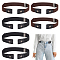 6Pcs 2 Colors Canvas Elastic Invisible Belt with Alloy Buckles, Stretch Blets for Jeans, Mixed Color, 11~18-7/8 inch(28~48cm), 3Pcs/color