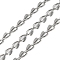304 Stainless Steel Link Chains, Unwelded, with Spool, Heart , Stainless Steel Color, 9x5.5x2mm