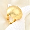 Brass Cuff Rings for Women, Half Round, Rack Plating, Long-Lasting Plated, Lead Free & Cadmium Free, Real 18K Gold Plated, Inner Diameter: 19mm