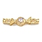 Brass Micro Pave Cubic Zirconia Fold Over Clasps, Nickel Free, Candy, Real 18K Gold Plated, Lilac, 43mm