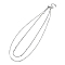 Brass Double Layer Necklaces, Platinum, 16.26 inch(41.3cm)