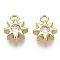 Brass Micro Pave Cubic Zirconia Charms, Star, Nickel Free, Real 18K Gold Plated, Clear, 8.5x7x2.5mm, Hole: 1.2mm