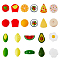 11Pcs 11 Style Food Grade Eco-Friendly Silicone Beads, Pizza & Watermelon & Tomato, Mixed Color, 13~27x8~30mm, Hole: 2~2.2mm, 1pc/style