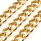 Aluminium Curb Chains, Unwelded, with Spool, Golden, 22.5x18.5x3.8mm, about 16.40 Feet(5m)/Roll