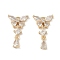 Brass Micro Pave Clear Cubic Zirconia Pendants, Cadmium Free & Nickel Free & Lead Free, Butterfly, Real 18K Gold Plated, 21.5x13x4mm, Hole: 1.8mm