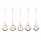 Glass Teardrop Window Hanging Suncatchers, Natural Gemstone Chips & Brass Moon Pendants Decorations Ornaments, 182~185mm