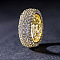 Brass Micro Pave Clear Cubic Zirconia Finger Rings for Women, Golden, 8.5mm, US Size 7(17.3mm)