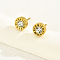 Simple Fashion Round Roman Numeral Stainless Steel Earrings for Women, Real 18K Gold Plated, Size: about 8mm in diameter