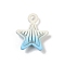 Spray Painted Alloy Pendants, Star Charms, Lead Free & Nickel Free & Cadmium Free, Light Sky Blue, 14.5x12.5x5.5mm, Hole: 1.4mm