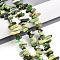 Natural Serpentine Beads Strands, Nuggets, 2.5~7x8~19.5x5~7mm, Hole: 0.8mm, about 71~77pcs/strand, 15.35~15.75''(39~40cm)