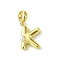 Rack Plating Brass with ABS Plastic Pearl European Dangle Charms, Large Hole Pendants, Long-Lasting Plated, Lead Free & Cadmium Free, Real 18K Gold Plated, Letter K, 23mm long, hole: 5mm, pendant: 15x11x5mm