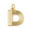 Brass Pendants, with Jump Ring, Letter Charms, Rack Plating, Long-Lasting Plated, Cadmium Free & Lead Free, Real 18K Gold Plated, Letter D, 15x12x1.5mm, Hole: 3.5mm