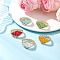 Glass Finger Rings, Rhombus, Mixed Color, 17~18mm, Inner Diameter: 20~20.5mm