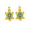 Ion Plating(IP) 304 Stainless Steel Pendants, with Enamel, Real 18K Gold Plated, Sea Animals Charm, Tortoise, 16.5x11x1.5mm, Hole: 1.5mm