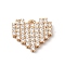 Brass Micro Pave Clear Cubic Zirconia Pendants, Nickel Free, Heart, Golden, 12x14x2mm, Hole: 1.4mm
