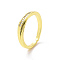 Clear Cubic Zirconia Open Cuff Ring, Brass Jewelry for Women, Golden, US Size 6(16.5mm)