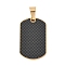 304 Stainless Steel Pendants, with Fiber, PVD Vacuum Plating, Rectangle Charm, Real 18K Gold Plated, 32x20x2.5mm, Hole: 8x5mm
