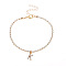 Fashionable and Creative Rhinestone Anklet Bracelets, English Letter K Hip-hop Creative Beach Anklet for Women, Golden
