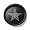 Carbon Steel Plate Candle Holder, Decorative Pillar Candle Plate, Witchcraft Table Centerpiece, Home Decoration, Black, Star & Trinity Knot, 198x26mm, Inner Diameter: 180mm