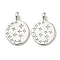 Brass Micro Pave Cubic Zirconia Pendants, Cadmium Free & Nickel Free & Lead Free, Real Platinum Plated, 19.5x14x4mm, Hole: 3.5x2.5mm