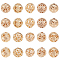 20Pcs 10 Style Brass Hollow Round Beads, Champagne Gold, 7~8x7~8mm, Hole: 0.9~1.5mm, 2pcs/style