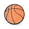 Basketball Alloy Enamel Brooch, Enamel Pin, Sandy Brown, 25x12mm