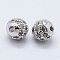Brass Cubic Zirconia Beads, Round, Lead Free & Cadmium Free, Platinum, 4mm, Hole: 0.5mm