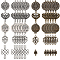 100Pcs 10 Styles Tibetan Style Alloy Connector Charms, Heart & Chinese Knot & Flat Round, Mixed Color, 7~31x11.5~21x1~2mm, Hole: 1~2.5mm, 10pcs/style