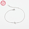 Anti-Tarnish Rhodium Plated 925 Sterling Silver Letter Cubic Zirconia Link Bracelets, Cable Chains Bracelets for Women, Letter L, 6-1/4 inch(16cm)