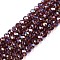 Electroplate Glass Beads Strands, AB Color Plated, Faceted, Rondelle, Old Rose, 3.5~3.8x3mm, Hole: 0.4mm, about 105~110pcs/strand, 29~31cm
