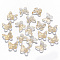 Transparent Spray Painted Glass Charms, with Glitter Powder, Butterfly, Clear, 9.5x11x3mm, Hole: 0.8mm