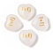 Natural Quartz Crystal Heart Engraving MBTI Figurines Statues for Home Office Desk Decorations, Word Isfj, 30x30x12.5~13mm