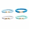 4Pcs 4 Color Handmade Polymer Clay Heishi Surfer Stretch Bracelets Set, Acrylic Heart Beaded Preppy Bracelet Women, Mixed Color, Inner Diameter: 2-1/8 inch(5.3cm), 1pc/color