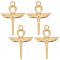10Pcs 201 Stainless Steel Pendants, Ankh Cross with Wing, Real 18K Gold Plated, 30.5x21.5x2.5mm, Hole: 2.5mm