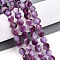 Dyed Natural White Jade Beads Strands, Two Tone, Faceted, Star Cut Round Beads, Old Rose, 7~8x6~7.5x6~7.5mm, Hole: 1mm, about 48~49pcs/strand, 14.17~15.35''(36~39cm)