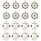 40Pcs 2 Styles Alloy Enamel Pendants, Anchor/Helm Charms, Golden, White, 28~30.5x23~27x2~3mm, Hole: 1~3mm, 20pcs/style