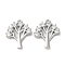 Brass Micro Pave Cubic Zirconia Pendants, Cadmium Free & Nickel Free & Lead Free, Tree Charms, Real Platinum Plated, 14x11.5x2mm, Hole: 1mm