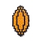 Handmade Loom Pattern MIYUKI Seed Beads, Sport Theme Pendants, Rugby Pattern, 32x17x1.8mm, Hole: 0.7mm