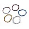 Electroplate Glass Stretch Bracelets, with Brass Spacer Beads, Round, Mixed Color, 2-1/8 inch(5.3cm)