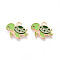 Marine Animals Alloy Enamel Pendants, Light Gold, Tortoise, 13x17x1mm, Hole: 1.8mm