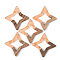 Transparent Resin & Walnut Wood Pendants, with Gold Gold Foil, Star, Dark Salmon, 29.5x29.5x3mm, Hole: 2mm